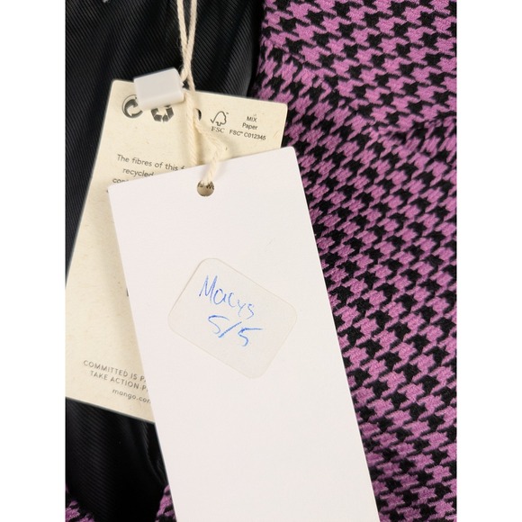 NWT‎ Mango MNG Houndstooth Blazer Womens XXS Purple Black Americana Carlota Coat - Picture 4 of 16